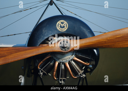 Réplique d'avion historique français Morane Type H, motorisé par un moteur rotatif d'origine française, vintage air show, la Ferté Alais Banque D'Images