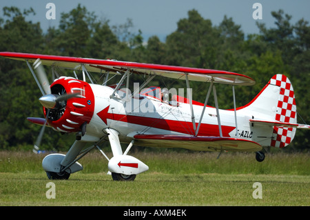 Biplan Waco UPF-7 américain, français vintage air show, la Ferté Alais, France Banque D'Images