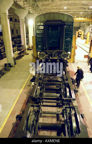 Changer les bogies sur les Chinois/frontière mongole. Banque D'Images