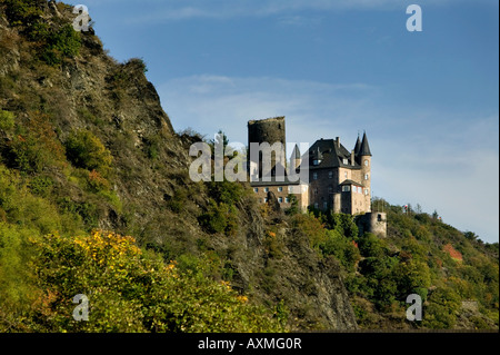 Vallée du Rhin moyen romantique du patrimoine culturel mondial de l'UNESCO, château Katz, Saint Sendenhorst, Allemagne Banque D'Images