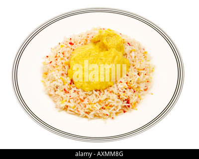 Poulet Korma avec riz pilaf Banque D'Images