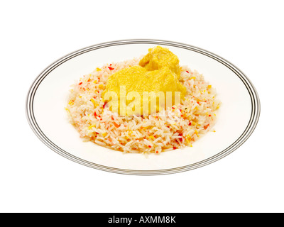 Poulet Korma avec riz pilaf Banque D'Images