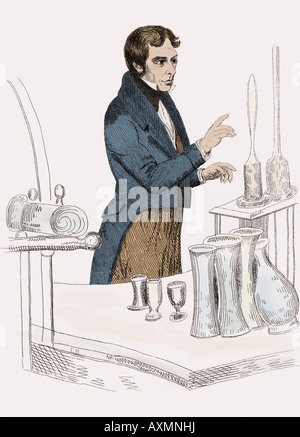 Michael Faraday (1791 - 1867) English relieur et scientifique. Banque D'Images