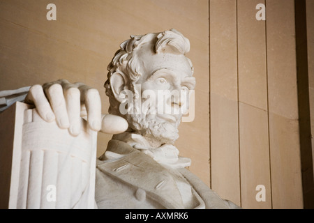 Close up detail de face au Lincoln Memorial Washington DC USA Banque D'Images