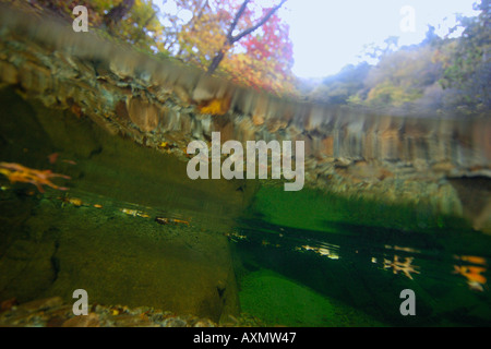 Image fractionnée d'eau douce naturel le printemps et l'automne feuillage Seoraksan Parc national de la province de Gangwon en Corée du Sud Banque D'Images