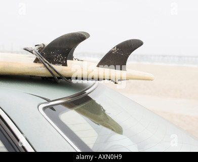 Close up de surf sur le haut de plage en voiture Banque D'Images