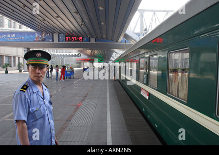 Trans-Mongolian Express, gare de Pékin. Banque D'Images