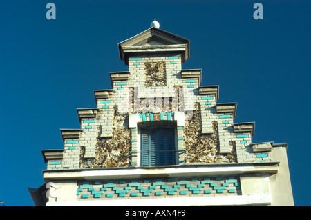 Détail architectural, Paris France, vue rapprochée, Maison de ville immeuble de style hollandais Banque D'Images