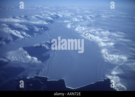 Vue aérienne de la Terre Victoria glacier nord de la mer de Ross en Antarctique Banque D'Images