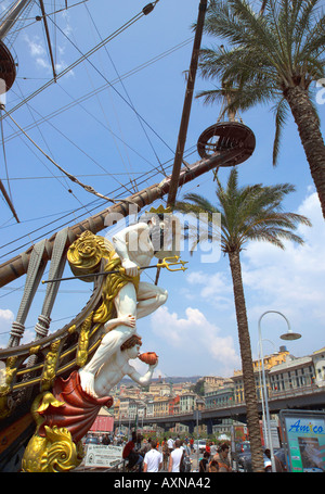 Italie, Ligurie, Gênes, Genova Harbour, navire utilisé dans les Pirates de Roman Polanski Banque D'Images