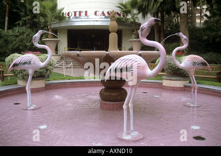 Flamants Roses au Pink Flamingo Casino Vegas Banque D'Images