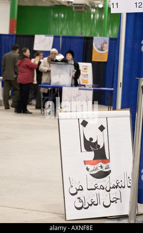 Irakiens vivant au USA en Irak Vote Élection nationale Banque D'Images