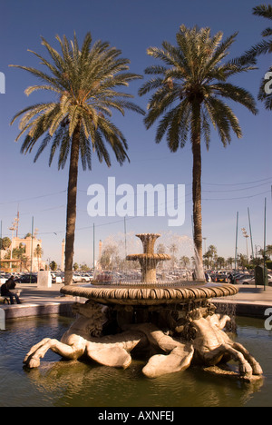 Fontaine italienne, la Place Verte, Tripoli, Libye. Banque D'Images