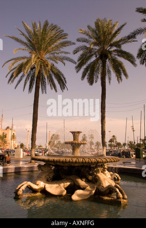 Fontaine italienne carré vert Tripoli Libye Banque D'Images