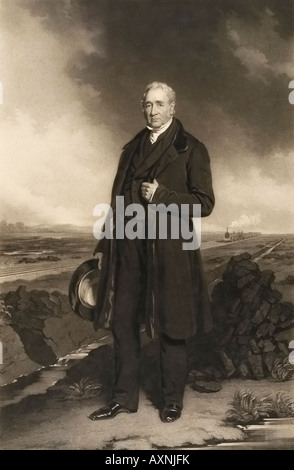 George Stephenson 1781-1848 Concepteur du Rocket locomotive Banque D'Images