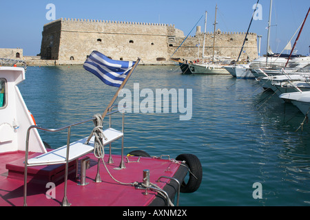 Port et fort dans la ville d'Héraklion, Crète, Grèce, Europe. Photo par Willy Matheisl Banque D'Images