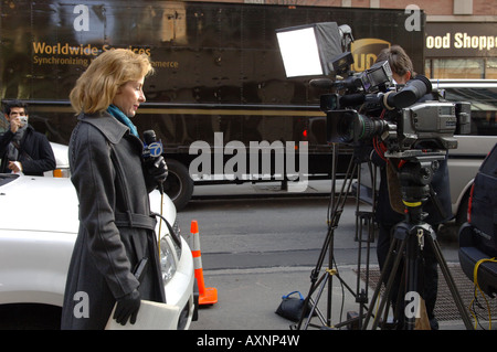 Journaliste de télévision ABC News n'stand up Banque D'Images