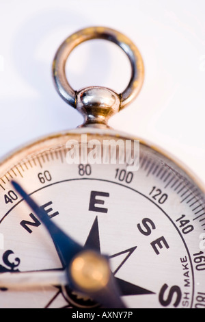 Antique Vintage Pocket Compass Banque D'Images