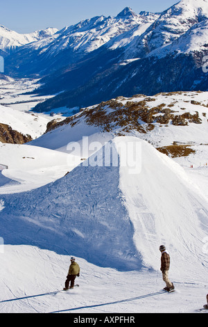 St Moritz snowboard snowpark snow fun Banque D'Images