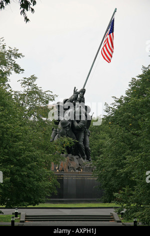 Le Marine Corps War Memorial (Iwo Jima), le cimetière d'Arlington, à Washington DC. Banque D'Images