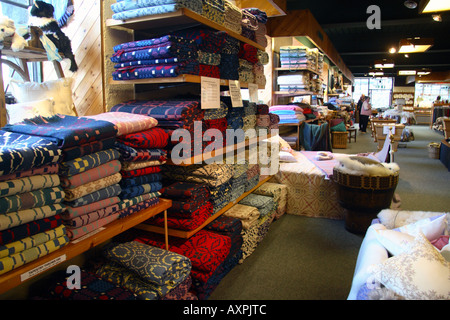 Textiles d'intérieur Boutique Trefriw Woollen Mill au nord ouest du pays de Galles Banque D'Images