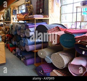 Textiles d'intérieur Boutique Trefriw Woollen Mill au nord ouest du pays de Galles Banque D'Images