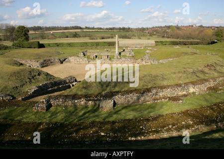 Demeure du deuxième siècle Théâtre Romain de Verulamium, St Albans, Hertfordshire. La première construction datant de l'AN140. Banque D'Images