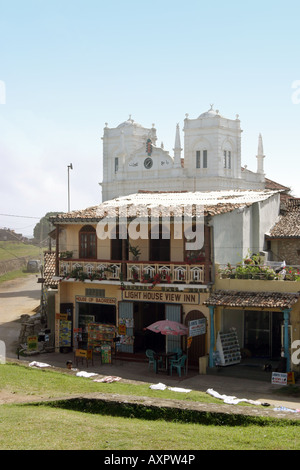 Galle Sri lanka: Le Lighthouse View Inn et l'Eglise de réforme néerlandaise, Galle, Sri Lanka, Asie Banque D'Images