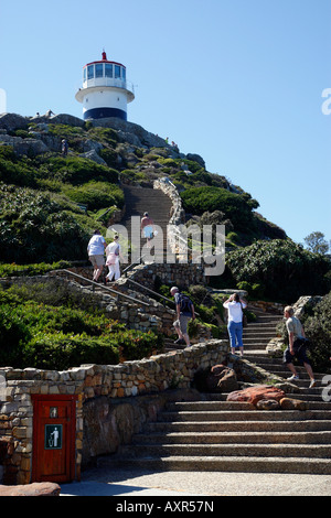 Étapes menant jusqu'au phare de Cape point Cape town western cape province afrique du sud Banque D'Images