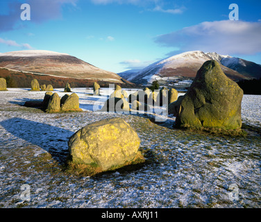 Le magnifique cercle de pierres de Castlerigg dans le district du lac sur une journée l'hiver près de Keswick Banque D'Images