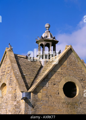 Tourterelles et pigeons sur le dessus de ce Colombier dans le village de Chastleton construit pour fournir de la viande pour la freah Castleton House Banque D'Images