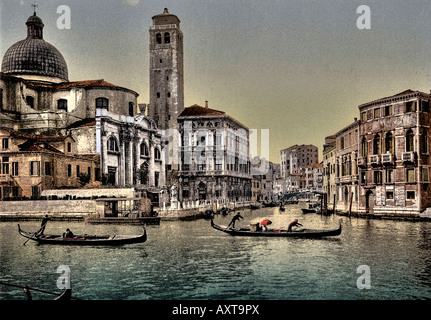 Grand Canal à Venise l'église San Geremia Banque D'Images