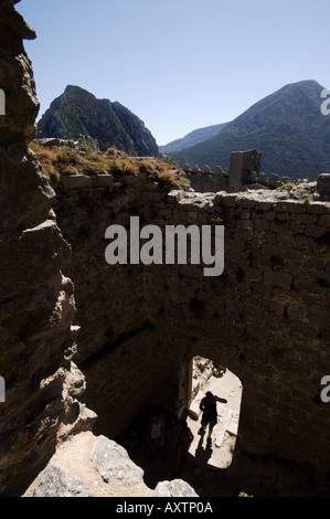 Le Château de Puilaurens Banque D'Images