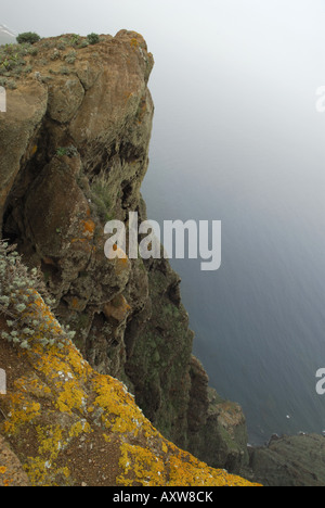 Côte raide par Anaga-Mountain Aguaide au mirador sur l'île de Tenerife, Tenerife, Espagne Banque D'Images
