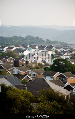 Dimanche après-midi s'aberystwyth waunfawr 1960 suburban housing estate Banque D'Images