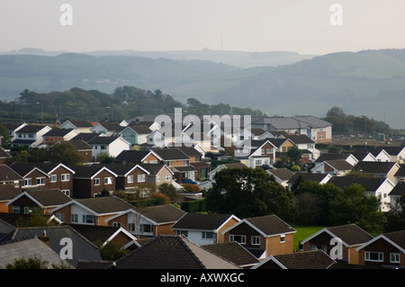 Dimanche après-midi s'Aberystwyth 1960 suburban housing estate, Wales UK Banque D'Images