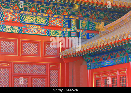 Détail architectural, la Cité Interdite (Musée du Palais), Beijing, China, Asia Banque D'Images