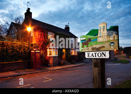 Soirée au The Plough Inn Congleton Cheshire UK Nr Eaton Banque D'Images