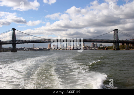 Le pont de Williamsburg Brooklyn connexion avec Manhattan New York USA Banque D'Images