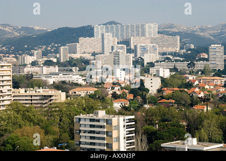 Marseille la Cité radieuse de l'architecte Le Corbusier Banque D'Images