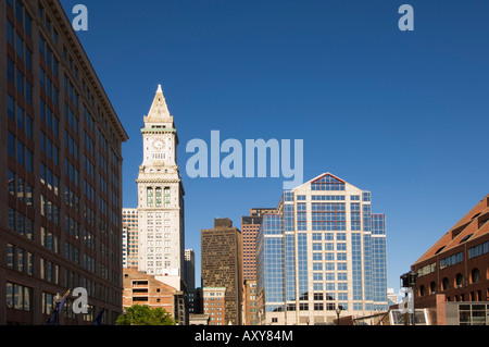 Custom House et bâtiments dans le quartier financier, Boston, Massachusetts, USA Banque D'Images