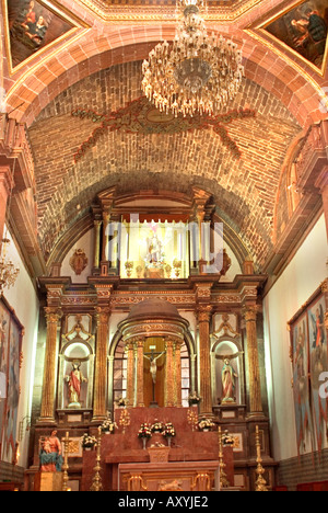 Majestic autel dans l'église San Francisco San Miguel de Allende Mexique Banque D'Images