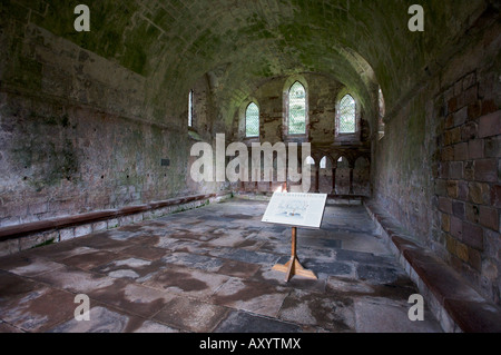 La salle capitulaire. Abbaye de Dryburgh, Scottish Borders Banque D'Images