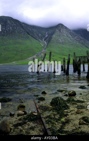Old Pier Head sur le Loch Etive Glen Etive Ecosse UK Banque D'Images