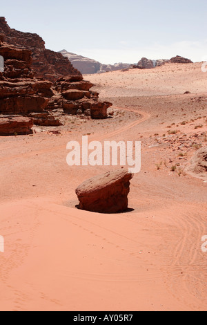 Le désert de Wadi Rum, Jordanie, Moyen-Orient Banque D'Images