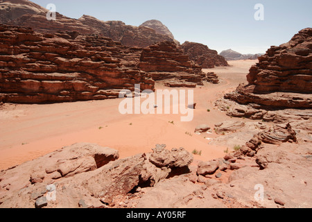 Le désert de Wadi Rum, Jordanie, Moyen-Orient Banque D'Images