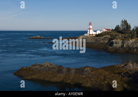 East Quoddy Phare sur petite île à côté de l'île Campobello Nouveau-Brunswick Canada Banque D'Images