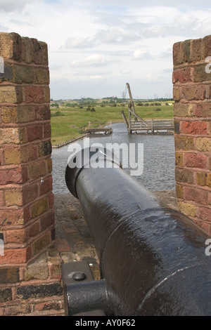 Cannon à Tilbury Fort Essex GB UK Banque D'Images