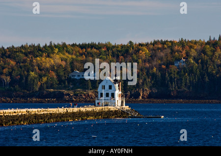 Rockland Rockland Breakwater Lighthouse Maine Banque D'Images