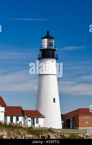 Phare de Portland Head Light Tower près de Cape Elizabeth Maine Banque D'Images